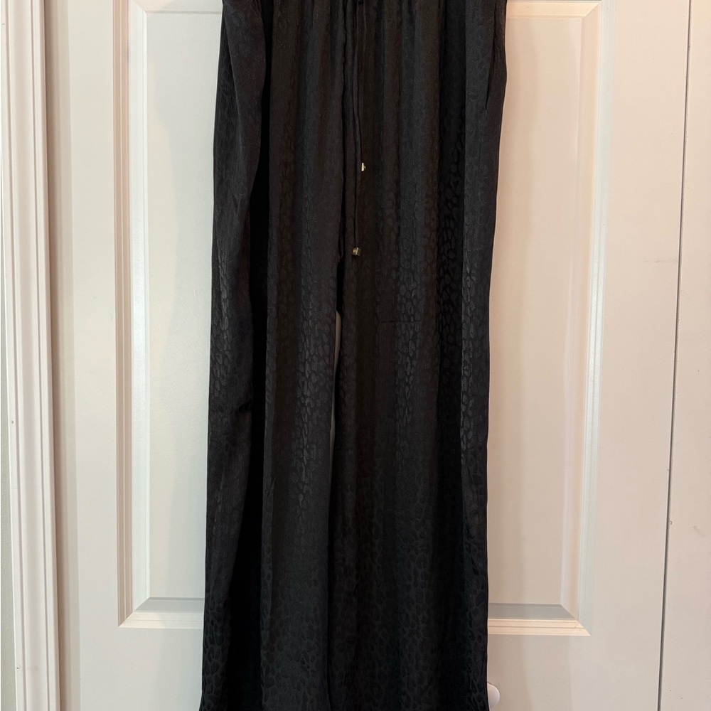 Michael Kors Black Wide Leg Drawstring Pants